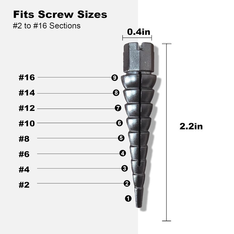 Haespot Black 12PCS Stripped Screw Hole Repair Anchor, Door Hinge Screw Hole Filler, Multi Use Wall Anchors, Fits Wood Screws Sizes #2 to #16 - Image 2